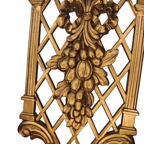 1970’s Hollywood Regency Gold Wall Plaques Set Of Two Dart Industries Syroco - Picture 7 of 14